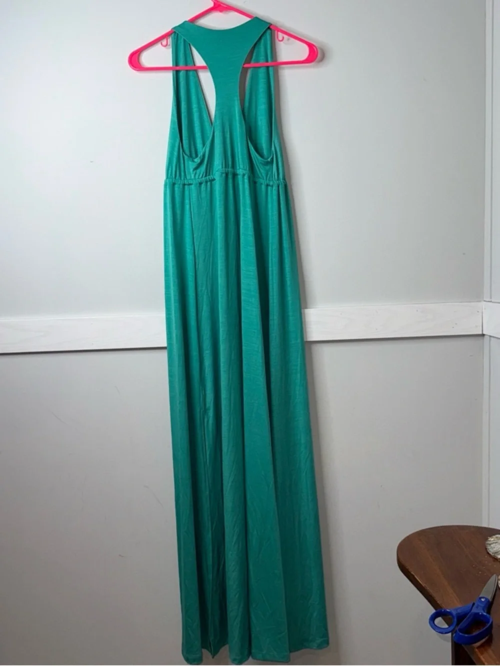 Veronica M Teal Sleeveless Dress with Racerback - Picture 9 of 9